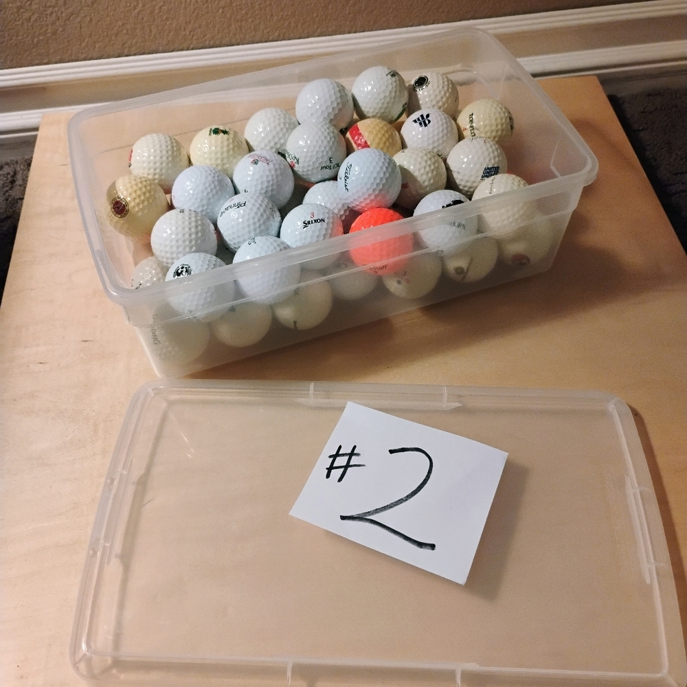 Assorted Logo Golf Balls 2000s Era in Storage Box Lot Of 51
